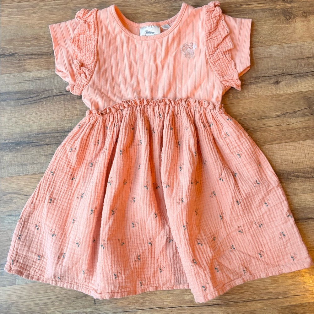 Disney Coral Ruffle Sleeve Dress